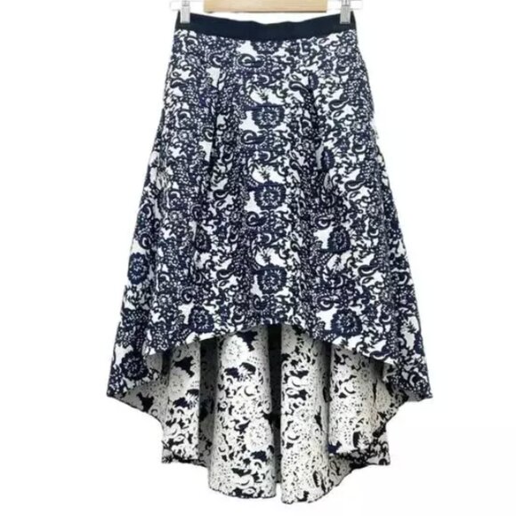 Sachin + Babi Vespertine Skirt Sz 0 High Low Blue Black White Anthropologie